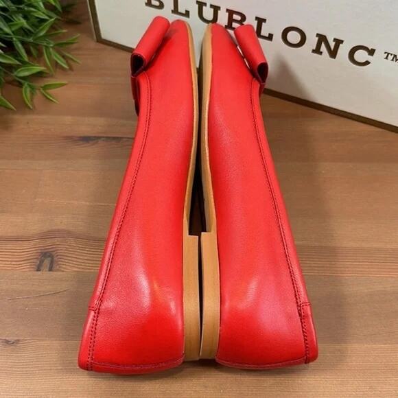 BluBlonc Maya Red Leather Pointed-Toe Bow Flats Size 36 US 6 - Picture 6 of 8